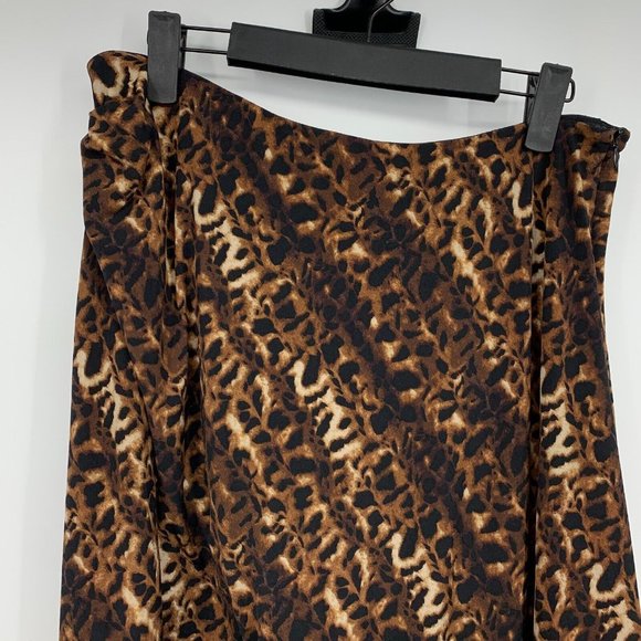 Calvin Klein Dress One Shoulder Leopard Print Mini Brown Black - Picture 5 of 15